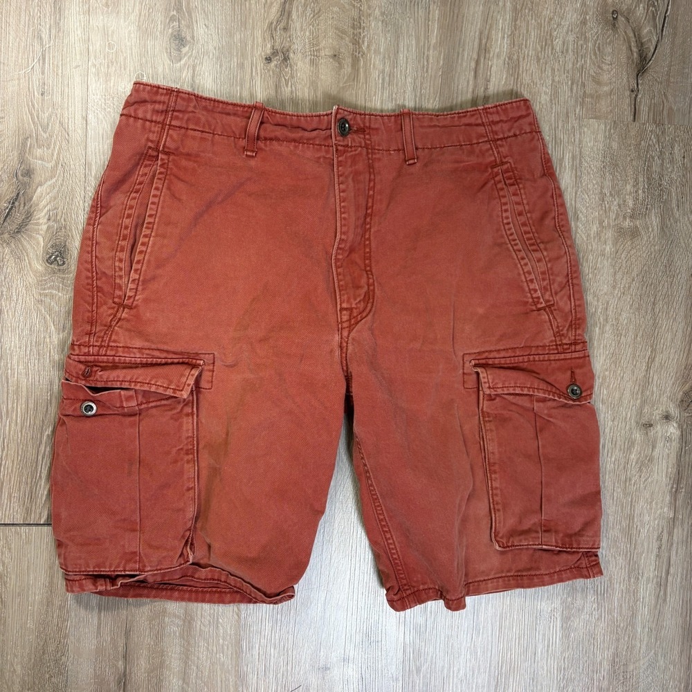 Levis Men's Cargo Shorts 11" Size 33 Rust Brown Red 100% Cargo Relaxed